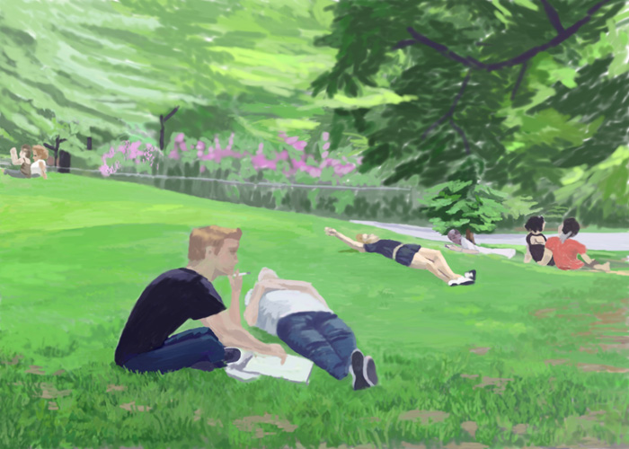 Boys in the park by Lauren Edmond