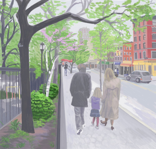 Walking home (after spring rain) by Lauren Edmond