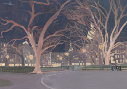 Warm Winter Night in Tompkins Square by Lauren Edmond