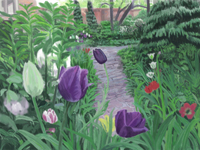 Path with Tulips @ 6BC Botanical Garden, summer 2012